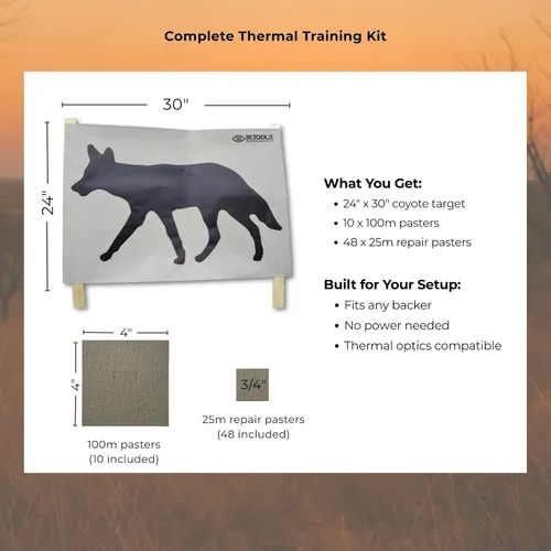 Vista 5 de IR.Tools Coyote - Objetivo térmico pasivo para cero y entrenamiento Fuerte contraste térmico, no requiere energía, configuración de montaje plano