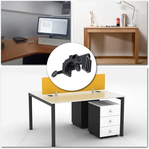 Vista 4 de 2 piezas de abrazadera de escritorio soporte de montaje de luz de trabajo de plástico resistente abrazadera de montaje de mesa para lámpara