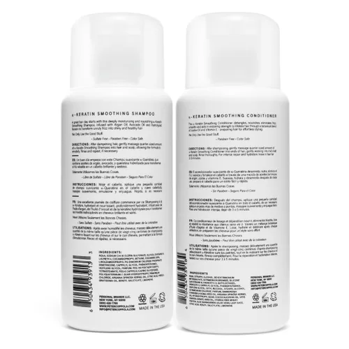 Vista 2 de Peter Coppola a-Keratin - Juego de champú y acondicionador suavizante, suaviza el cabello grueso y grueso, infundido con aceite de argán, aceite