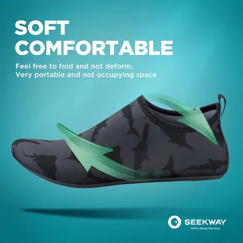 Vista 3 de Seekway - Zapatos de agua para hombres o mujeres adultos, tipo calcetín, de secado rápido, sensación de pie descalzo, ideales para la playa, nadar