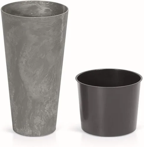 Vista 2 de 11.8 inch de diámetro TUBUS SLIM, gris hormigón Series maceta de flores