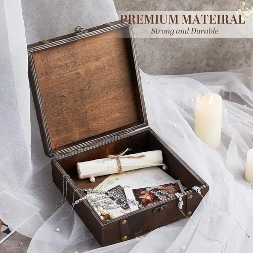 Vista 4 de AW BRIDAL Caja de recuerdo personalizada regalos del día de San Valentín para esposa caja de memoria de madera para baratijas fotos joyería regalos