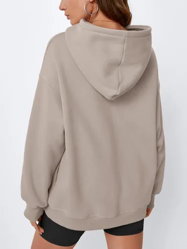 Vista 3 de EFAN Sudaderas de gran tamaño con capucha de forro polar para mujer, trajes de moda de otoño 2026, ropa linda con bolsillos