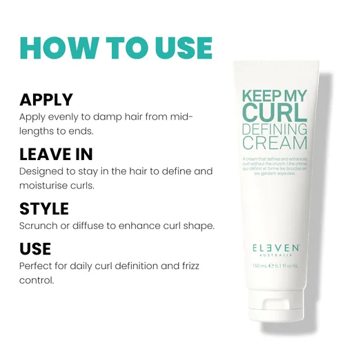 Vista 5 de ELEVEN AUSTRALIA Keep My Curl Defining Cream Controla el encrespamiento con ingredientes de Conditoning