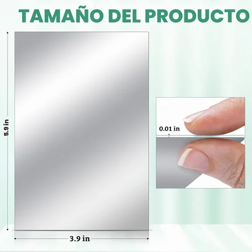 Vista 2 de Tuanse - 80 láminas de espejo de plástico flexible para decoración