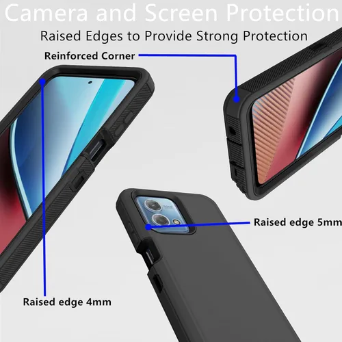 Vista 4 de Funda protectora resistente para Motorola Moto G Stylus 4G 2023, resistente a prueba de polvo, a prueba de golpes, protección contra caídas, 3 en 1