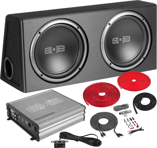 Vista 10 de BELVA Caja de subwoofer doble con puerto de coche de 10 pulgadas, MDF de 3/4 pulgadas, Polyfil preforrado incluye deflector azul personalizado