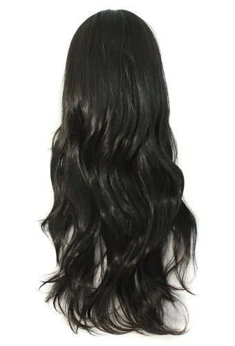 Vista 2 de MapofBeauty 28 pulgadas 70 cm largo rizado pelo extremos disfraz Cosplay peluca (negro)