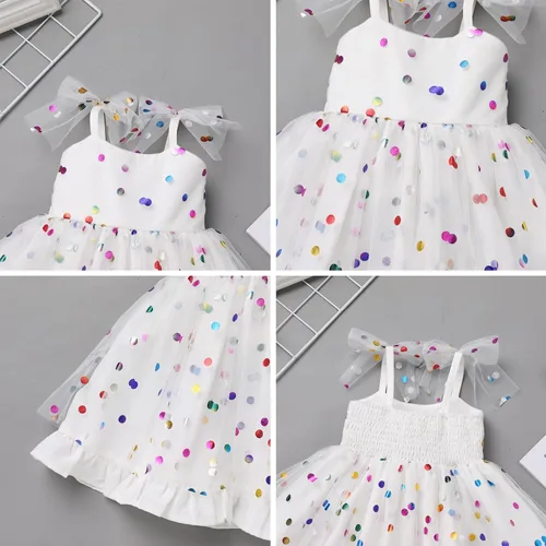 Vista 5 de IMEKIS Toddler Kids Girl St Patricks Day Dress Shiny Shamrock Confetti Tutu Birthday Party Photo Shoot Outfit 1-6T