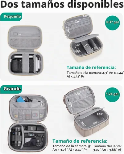 Vista 4 de BAGSMART Funda pequeña para cámara digital hinchada, repelente al agua Marrón café