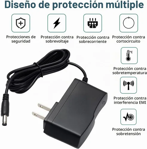 Vista 6 de Fuente de alimentación DC 12V 0.5A Adaptador de CA de 6 W 100-240V 50-60Hz a CC 12Volt 0.5A Adaptador de corriente Transformador DC 12V Cable
