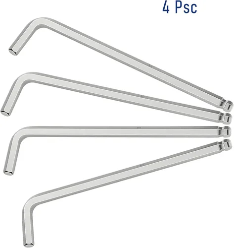 Vista 3 de 4 llaves Allen de extremo de bola de 1/4 pulgadas, llave hexagonal interna SAE, herramienta de reparación de brazo largo en forma de L, CR-V