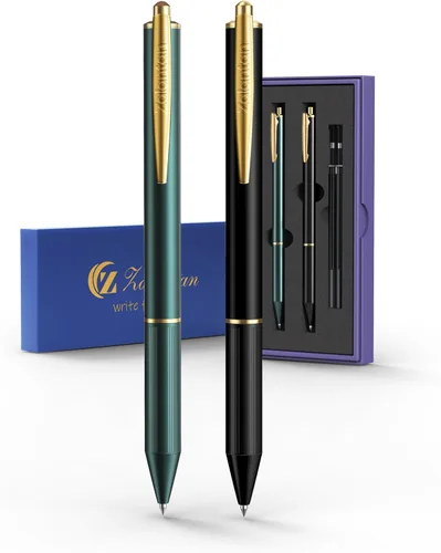 Vista 8 de Bolígrafos Zalantan 0.5MM retráctiles de gel metálico, bolígrafo elegante de metal premium, cañón agradable, bolígrafos de escritura suave, tinta