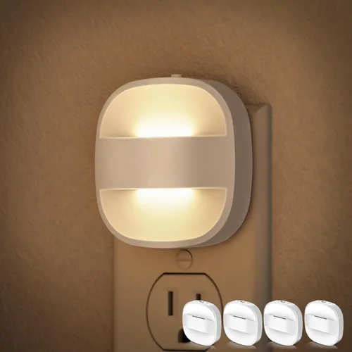 Vista 8 de DORESshop Luces nocturnas enchufables a la pared, paquete de 4 luces nocturnas plegables