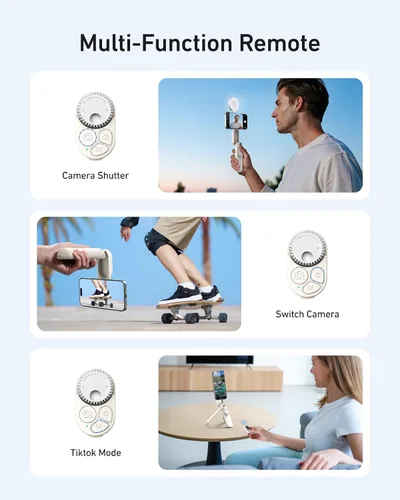 Vista 5 de TELESIN - Mini palo magnético para selfie, trípode para teléfono para iPhone 17 16 y Android Portable Pocket-Size Phone Stand with Zoom Remote
