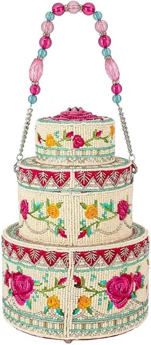 Vista 2 de Mary Frances Layers of Love Beaded Top Handle Wedding Cake Bridal Handbag