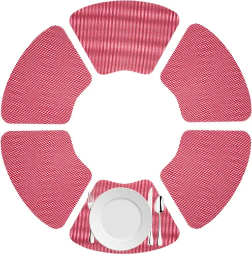 Vista 11 de Kraftware Juego de 6 manteles individuales de cuña de red para mesa redonda, perla ennegrecida, tamaño pequeño