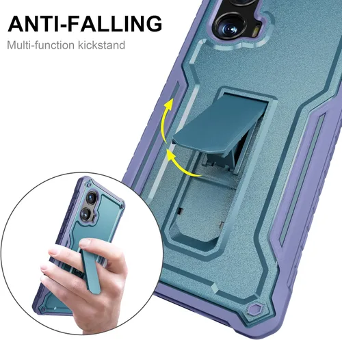 Vista 7 de Funda para Moto G Stylus 5G 2024 con protector de pantalla de vidrio, grado militar, a prueba de golpes, con protección de lente y soporte