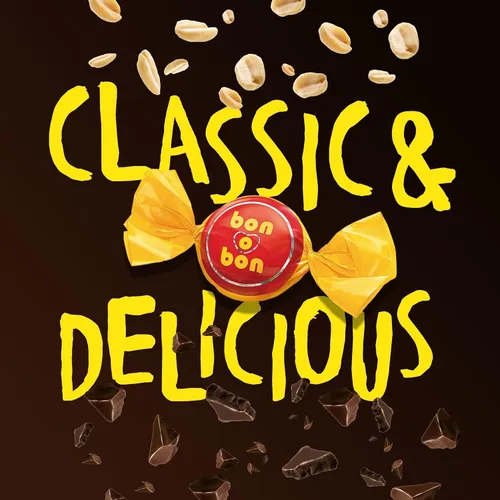 Vista 9 de Bon O Bon Bonbons con Relleno de Crema de Maní y Obleas 450 Grs.