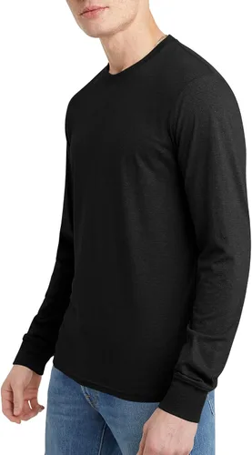 Vista 3 de Hanes Camiseta de manga larga Originals para hombre, ligera de triple mezcla, disponible en tallas altas
