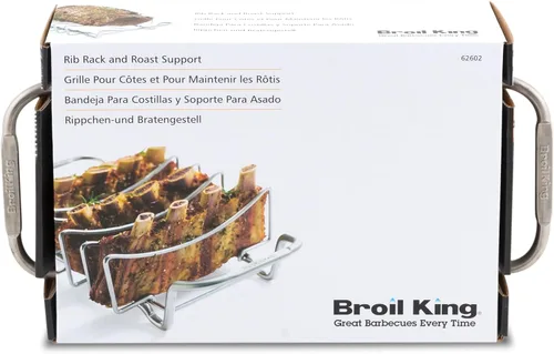 Vista 6 de Broil King Soporte para costillas y asado de acero inoxidable 62602