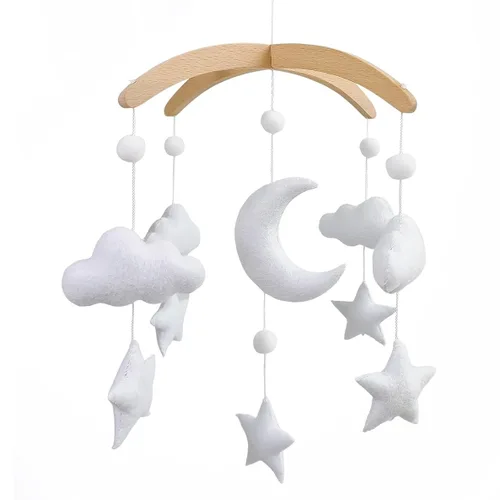 Vista 9 de Móvil para cuna de bebé – Móvil colgante de madera para cuna, decoración de guardería para niños y niñas, regalo perfecto para ducha