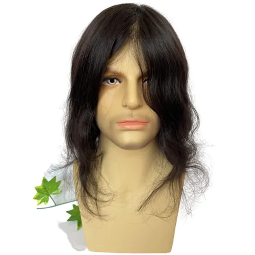 Vista 3 de Voloria Toupee de 12 pulgadas para hombre, piel ultrafina, pieza de pelo humano virgen europeo, piezas de sistema de reemplazo para hombres