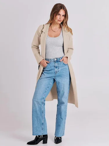 Vista 4 de ANRABESS Cárdigan tipo cárdigan para mujer, chaqueta de punto grueso con frente abierto, chaqueta de gran tamaño, abrigo largo para otoño e invierno