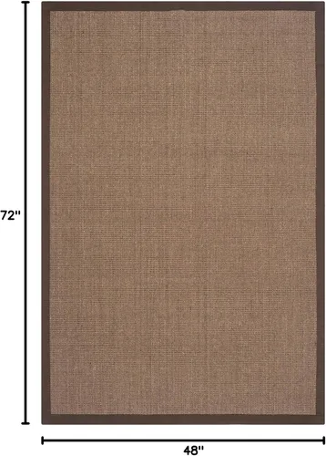 Vista 71 de Alfombra de sisal Safavieh, de color maíz y negro, tejida a mano, de la colección de fibras naturales; 5 x 8 pulgadas, NF441A, Tela, Gris / Gris