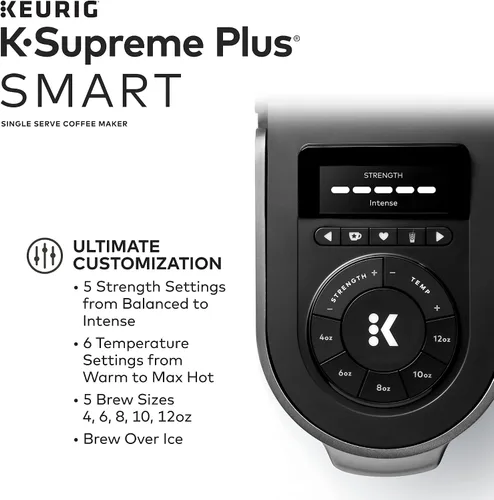 Vista 4 de Keurig K-Supreme Plus SMART - Cafetera de una sola porción con illy Intenso Bold Roast 32 cápsulas K-Cup