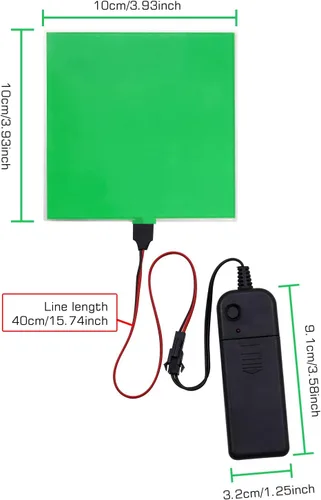 Vista 2 de Hojas de luz LED brillantes con ojos, panel EL electroluminiscente de 10 * 10 cm, lámina de luz para decoración, lámpara de hoja con inversor