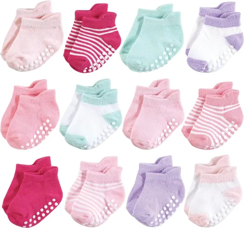 Vista 9 de Hudson Baby Calcetines antideslizantes unisex para bebé, Rosado
