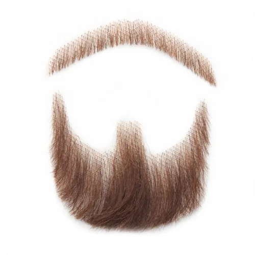 Vista 9 de 100% cabello humano atado a mano completa, encaje invisible, barbas falsas, barba falsa y bigote para hombres, entretenimiento realista, drama, Negro