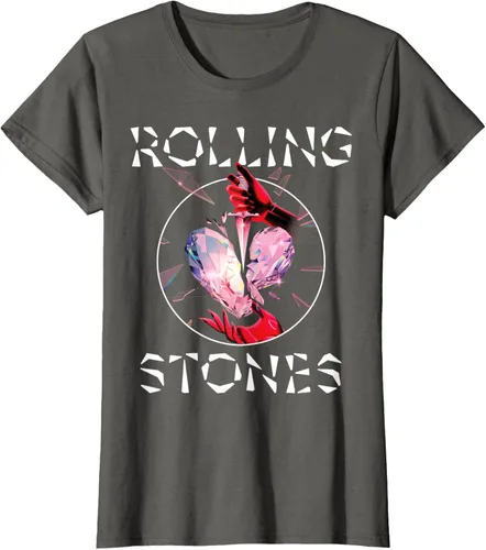 Vista 8 de Camiseta oficial de The Rolling Stones HD Prism Heart, Negro