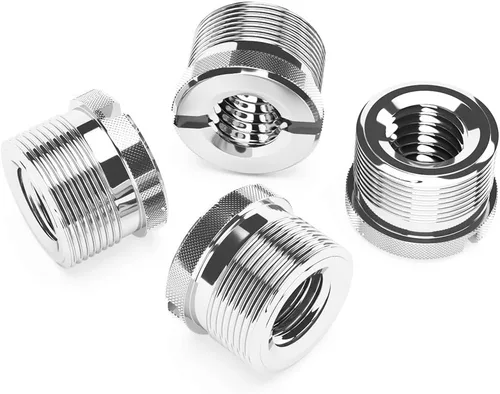 Vista 6 de Adaptador de tornillo de micrófono moleteado macho de 5/8 pulgadas a hembra de 3/8 pulgadas para soporte de micrófono de micrófono de 4 piezas
