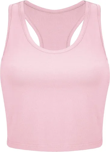 Vista 4 de Boao 4 camisetas básicas sin mangas de espalda cruzada para mujer
