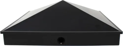 Vista 2 de Pirámide de plástico negro con agujeros preperforados (1) de 8 x 8 pulgadas (7.874 in x 7.874 in)