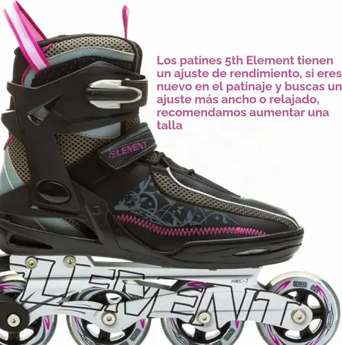 Vista 2 de 5th Element Patines en línea Lynx Fitness para mujer Negro y púrpura