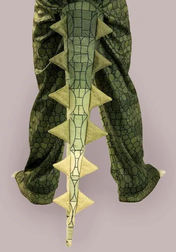Vista 7 de Disfraz de cocodrilo peligroso para niños, disfraz de reptil verde con capucha para Halloween