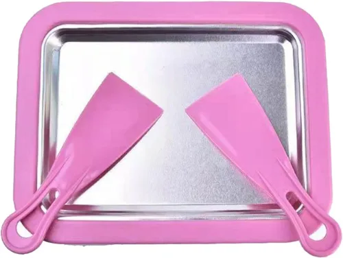 Vista 3 de Plato con 2 s Hielo Rodado Casero, Sorbete, Hielo Casero (Rosa)