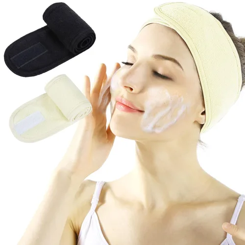 Vista 9 de LADES Diadema facial de spa para mujer, tela de rizo suave con gancho y bucle ajustables, ajuste cómodo y seguro para cuidado de la piel