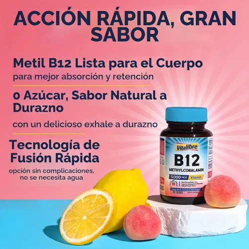 Vista 5 de Complejo de magnesio 10 en 1, 120 cápsulas veganas y vitamina B12 sublingual 5000 mcg, 90 mini tabletas de disolución rápida