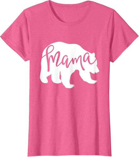 Vista 9 de Camiseta de mamá oso para mujer, camiseta inspirada en el Día de la Madre a juego, Azul / Patchwork, S