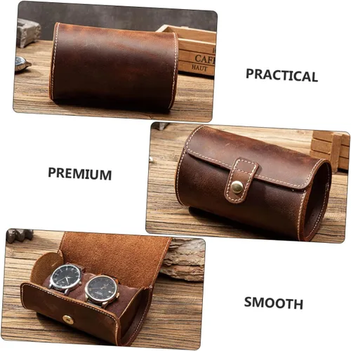 Vista 6 de Holibanna 3 unids 2 caja de reloj de viaje caja reloj soporte reloj reloj vitrina relojes para hombre contenedor de almacenamiento reloj organizador