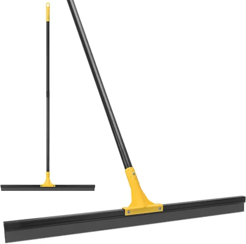 Vista 9 de Escurridor de Piso con Mango Telescópico Largo de 59'', Escoba de Goma Resistente de 18" para Hormigón, Azulejos de Baño, Garaje, Terraza