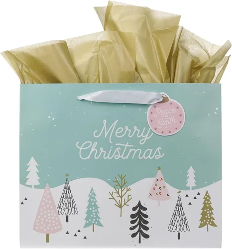 Vista 46 de Christian Art Gifts Bolsa de regalo grande de las Escrituras de Paisaje con tarjeta de felicitación y juego de papel de seda para niños: cada
