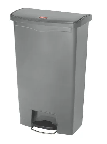 Vista 7 de Rubbermaid Commercial Products - Bote de basura Streamline Slim con pedal Papelera de plástico, 4 galones (15 litros), color rojo, con manos