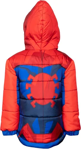Vista 4 de Marvel Avengers Spider-Man Hulk Black Panther Captain America - Abrigo de invierno con cremallera para niños pequeños a grandes