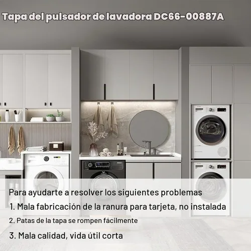 Vista 7 de DC66-00887A Pulsator Cap Lavadora Placa de Reemplazo para Lavadora Samsung WA52M7750AV, WA52M7750AW