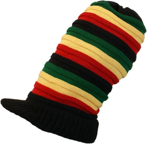 Vista 33 de Shoe String King SSK Rasta Knit Tam Hat Dreadlock Gorra con múltiples diseños y tamaños.